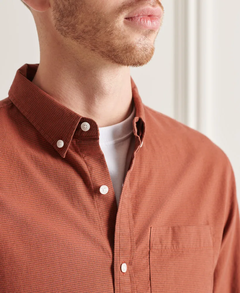 Studios Micro Check Cotton Shirt | Burnt Brick Micro Check