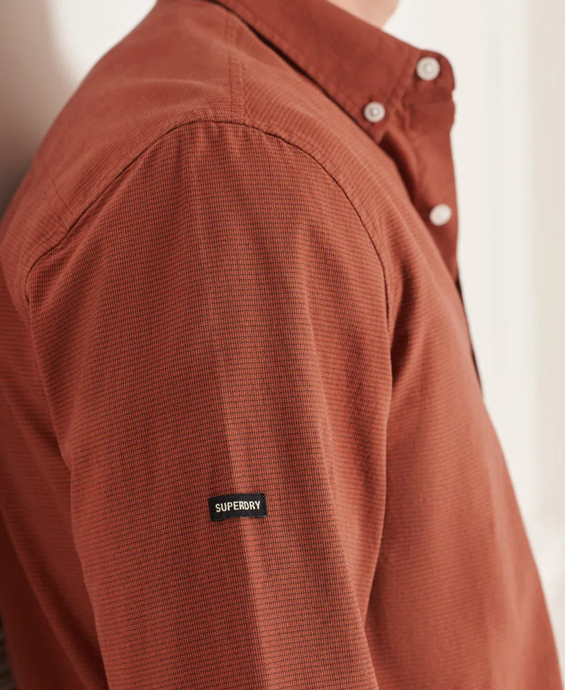 Studios Micro Check Cotton Shirt | Burnt Brick Micro Check