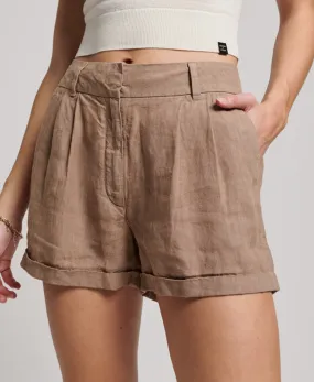 Studios Overdyed Linen Shorts | Fossil Brown