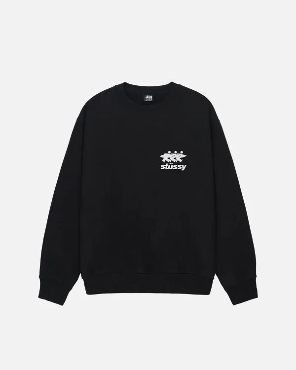 STUSSY  |Crew Neck Pullovers Unisex Street Style Long Sleeves Cotton