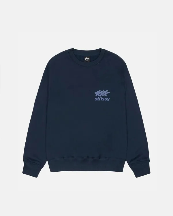 STUSSY  |Crew Neck Pullovers Unisex Street Style Long Sleeves Cotton