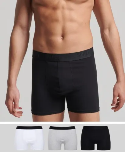 Superdry Boxers Triple Pack Black / Grey / Optic