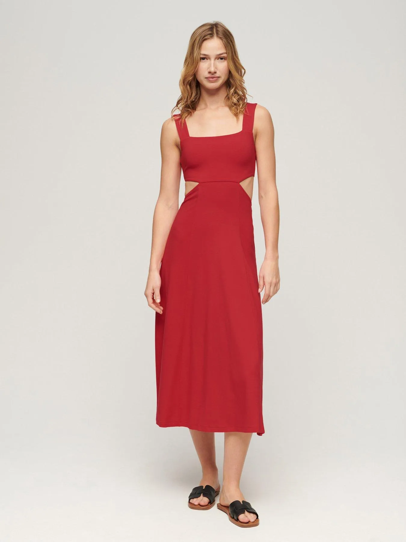 Superdry Jersey Cutout Midi Dress - Red