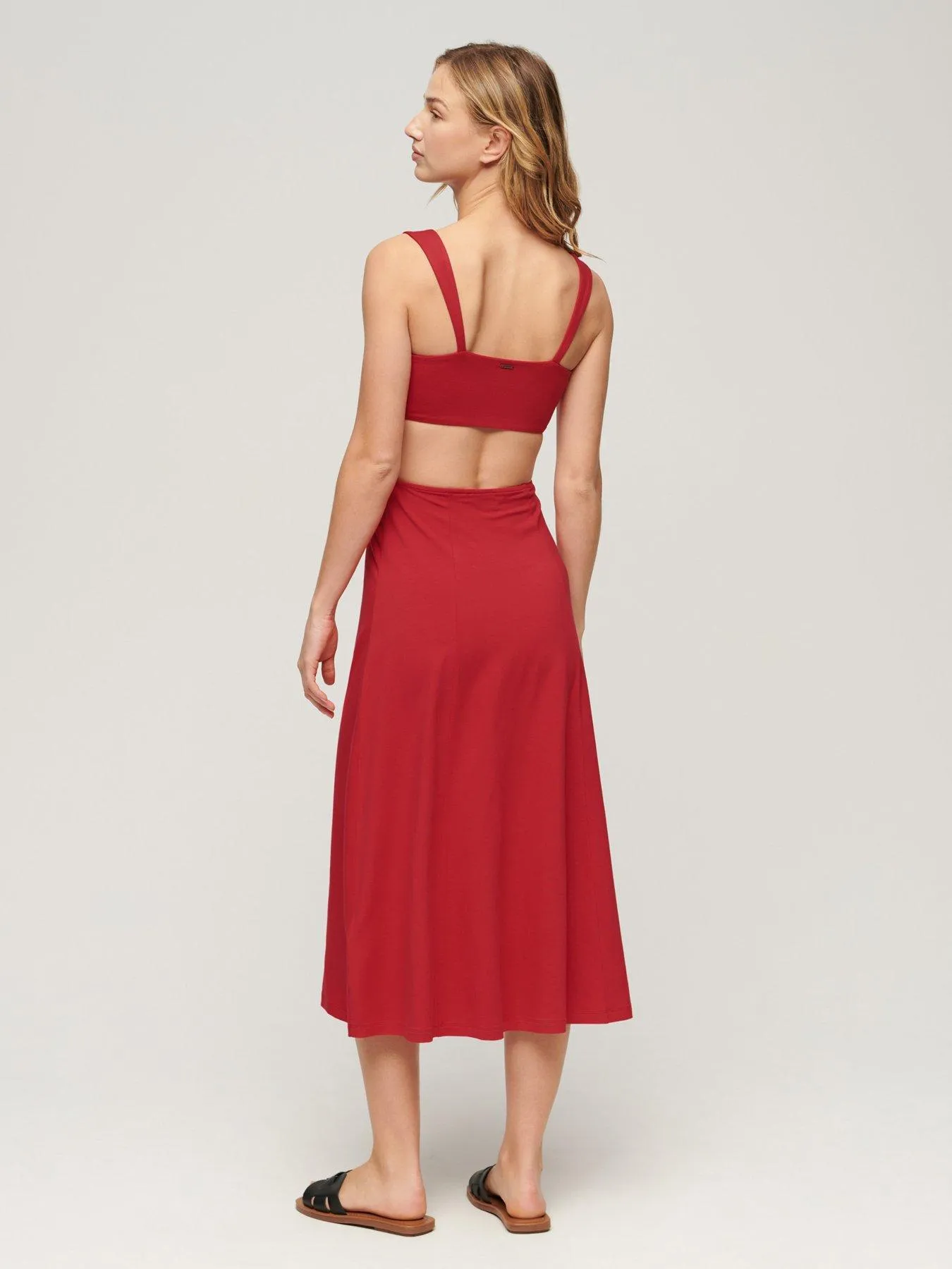 Superdry Jersey Cutout Midi Dress - Red