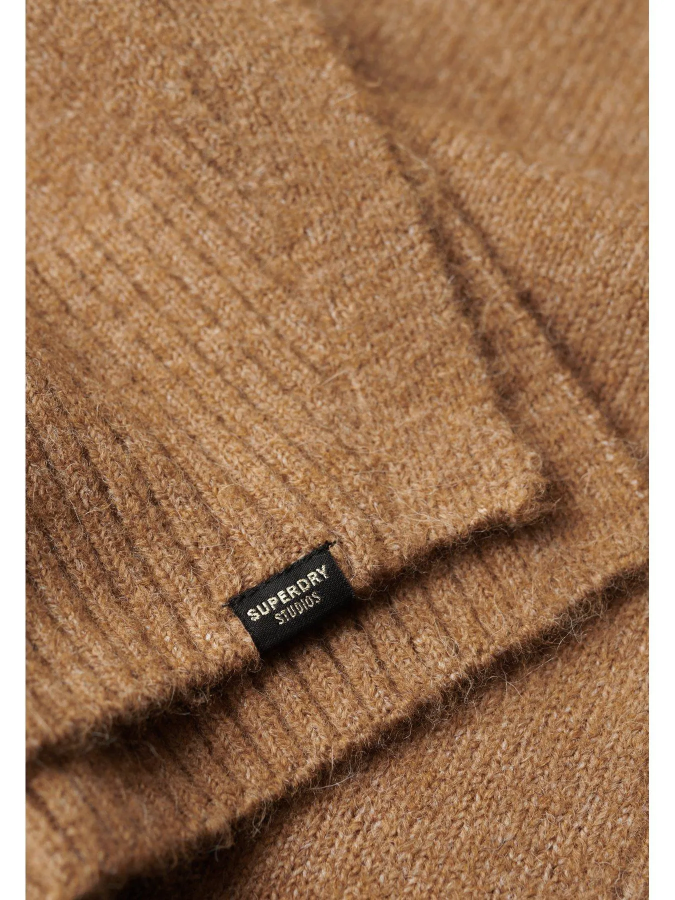 Superdry Oversized V Neck Jumper - Beige