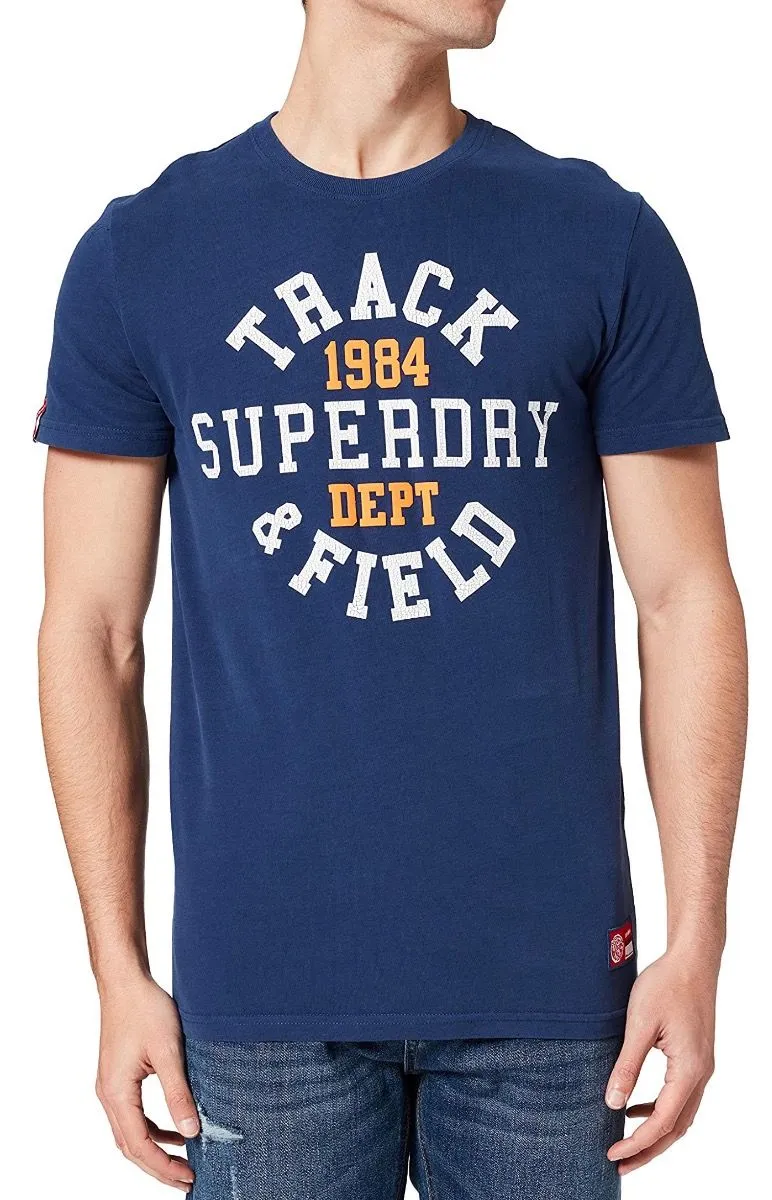 Superdry Track & Field Graphic Crew Neck T-Shirt Regal Navy