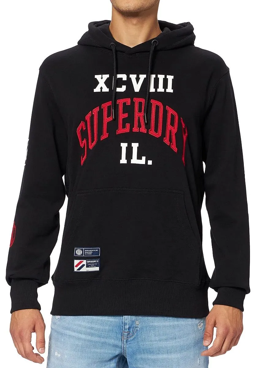 Superdry Varsity Arch Hooded Sweatshirts Black