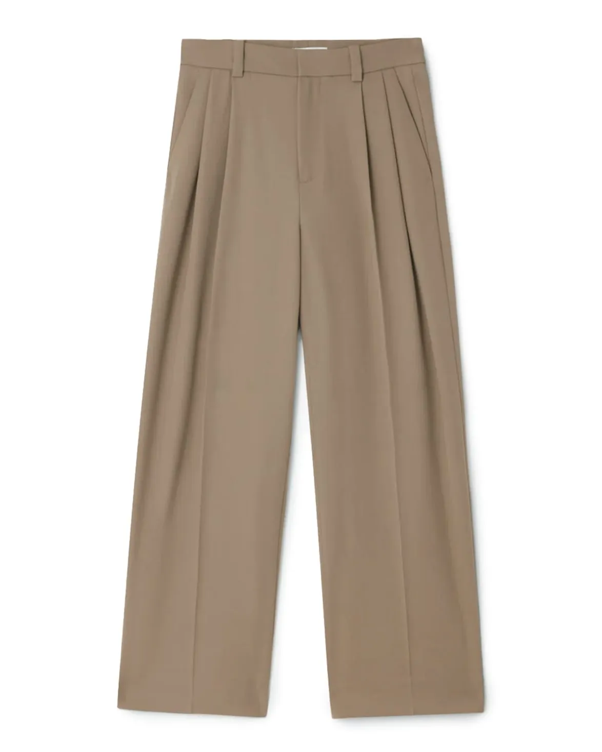 Teurn Studios Relaxed-Fit Pleated Trousers Beige