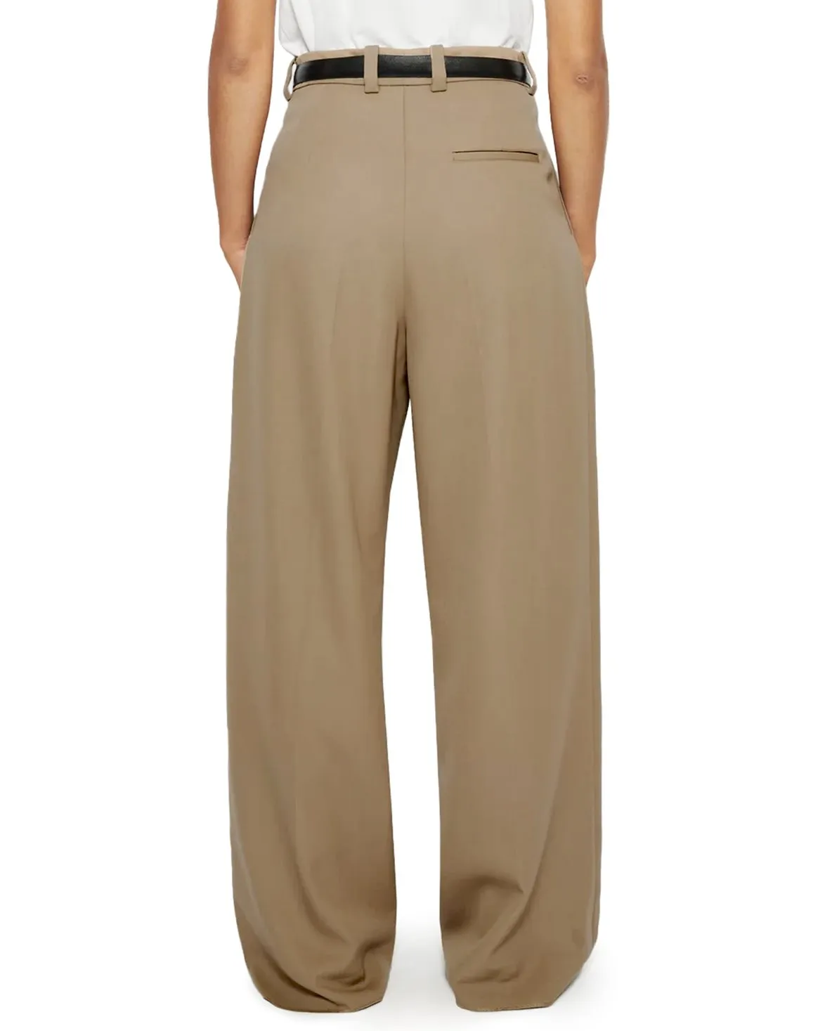 Teurn Studios Relaxed-Fit Pleated Trousers Beige