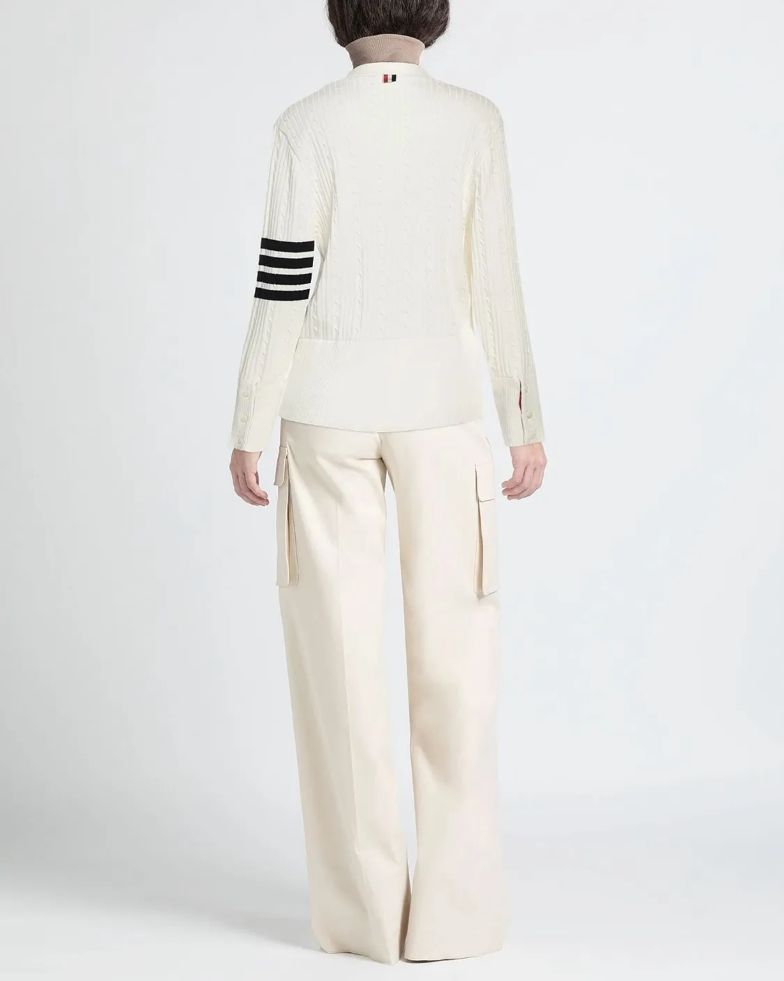 THOM BROWNE  |Bi-color Long Sleeves Cotton Cardigans