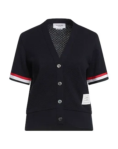 THOM BROWNE  |Long Sleeves Plain Cotton Logo Cardigans