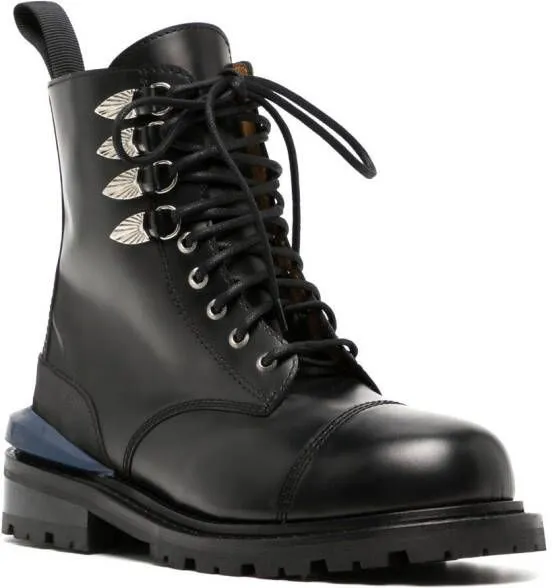 Toga Virilis leather combat boots Black