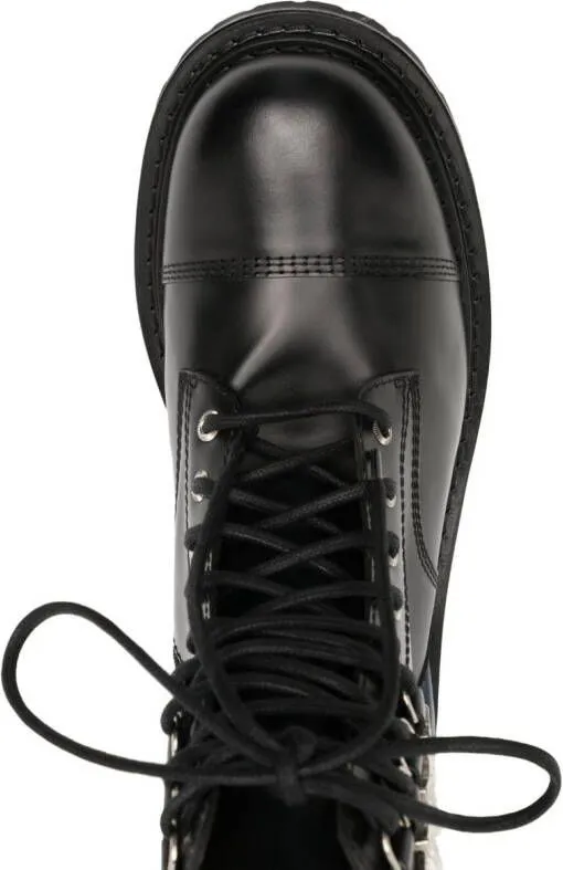 Toga Virilis leather combat boots Black