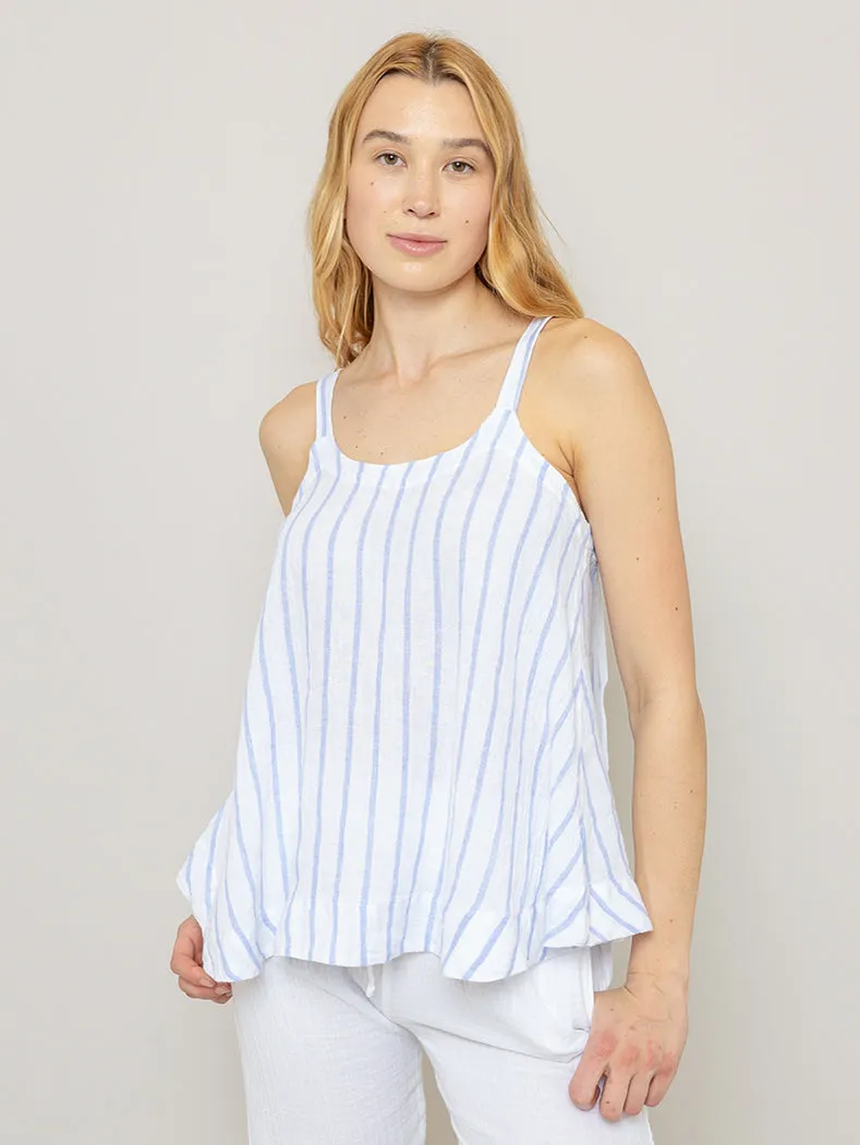 Traci Top - White Stripe