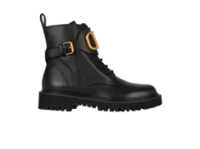 Valentino V Logo Combat Boots