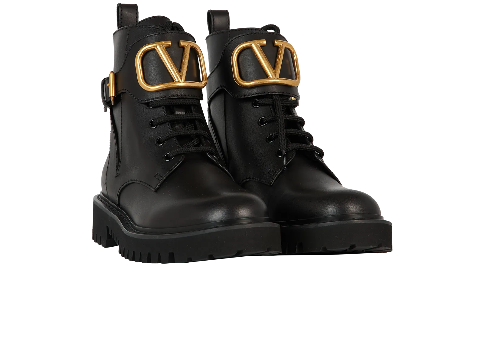 Valentino V Logo Combat Boots