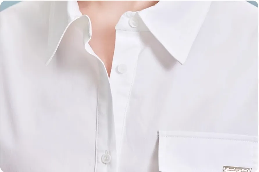 VERO MODA  |Long Sleeves Plain Cotton Shirts & Blouses