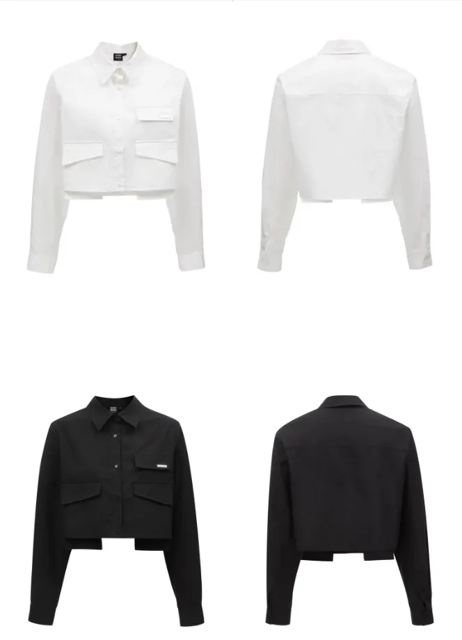 VERO MODA  |Long Sleeves Plain Cotton Shirts & Blouses