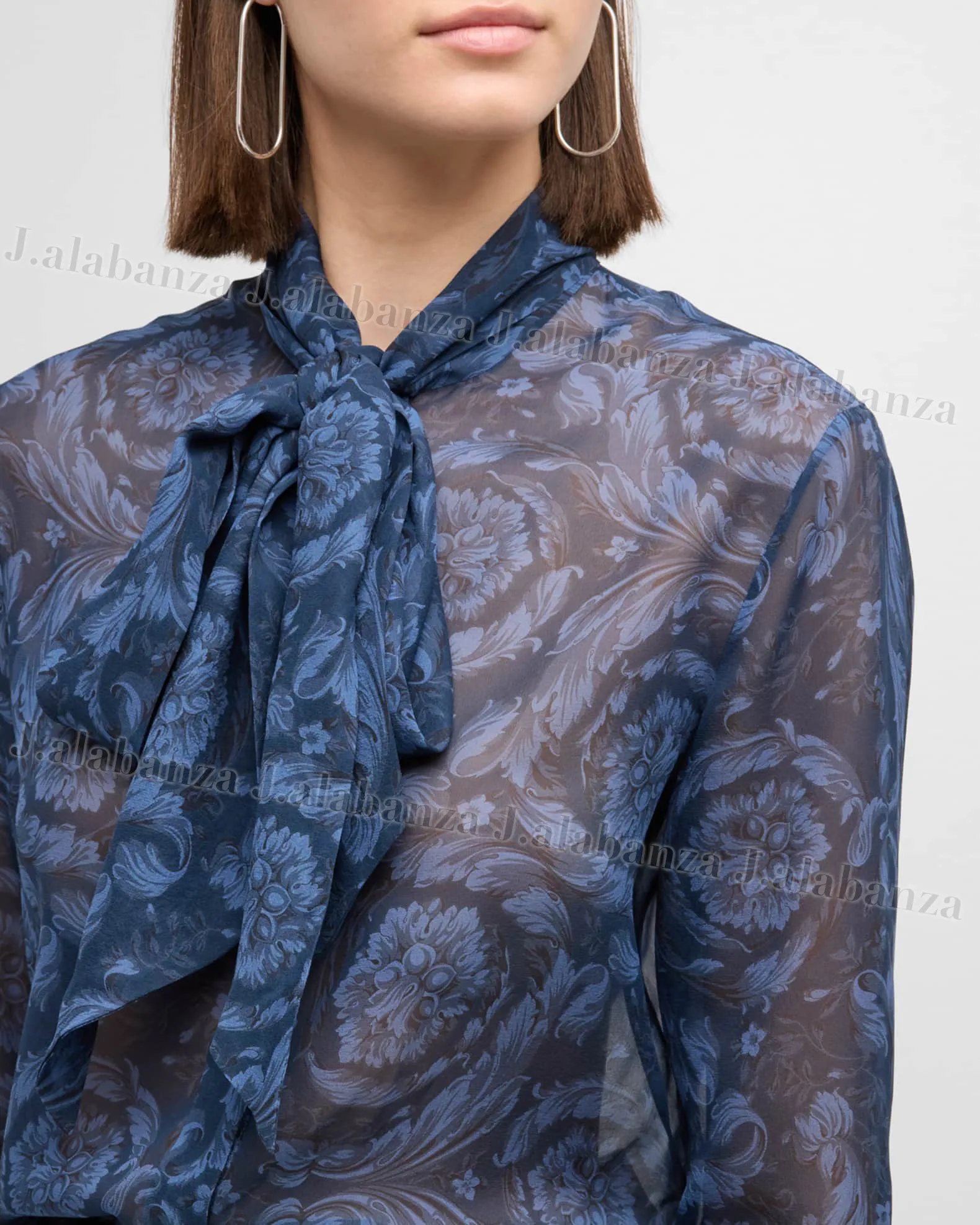 VERSACE  |Silk Long Sleeves Elegant Style Shirts & Blouses