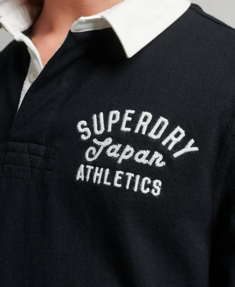 Vintage Applique Rugby Shirt | Black