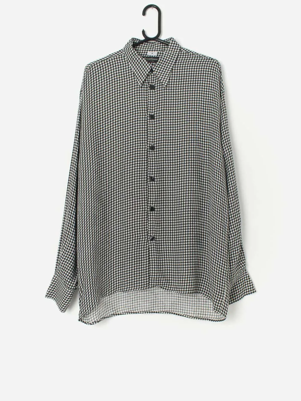 Vintage dogtooth shirt with long sleeves – Medium