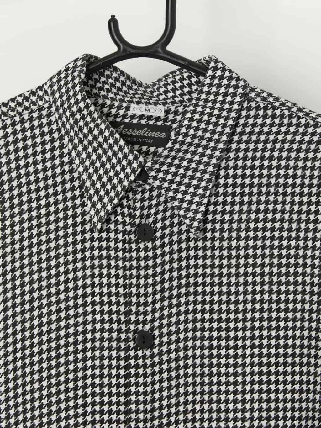 Vintage dogtooth shirt with long sleeves – Medium