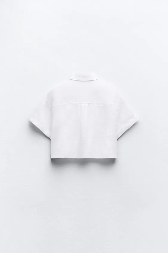 ZARA  |Casual Style Linen Long Sleeves Plain Office Style