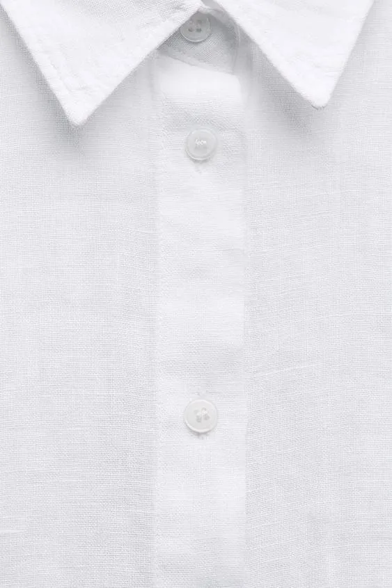 ZARA  |Casual Style Linen Long Sleeves Plain Office Style