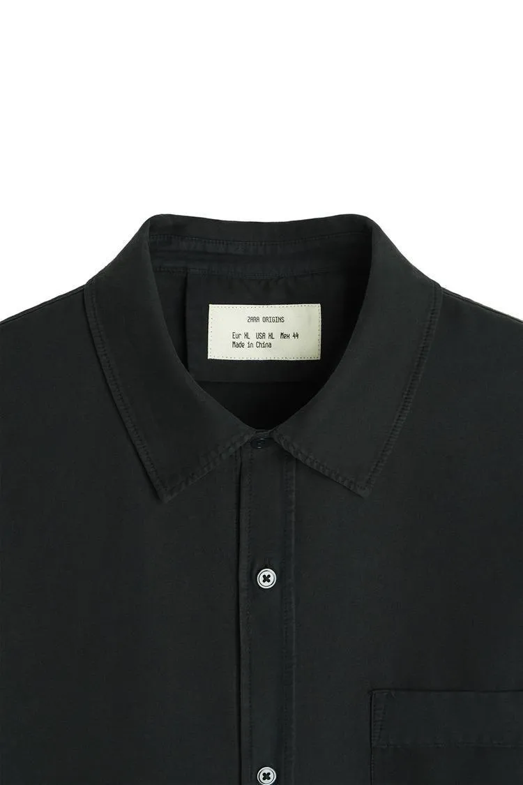 ZARA  |Silk Long Sleeves Plain Cotton Shirts