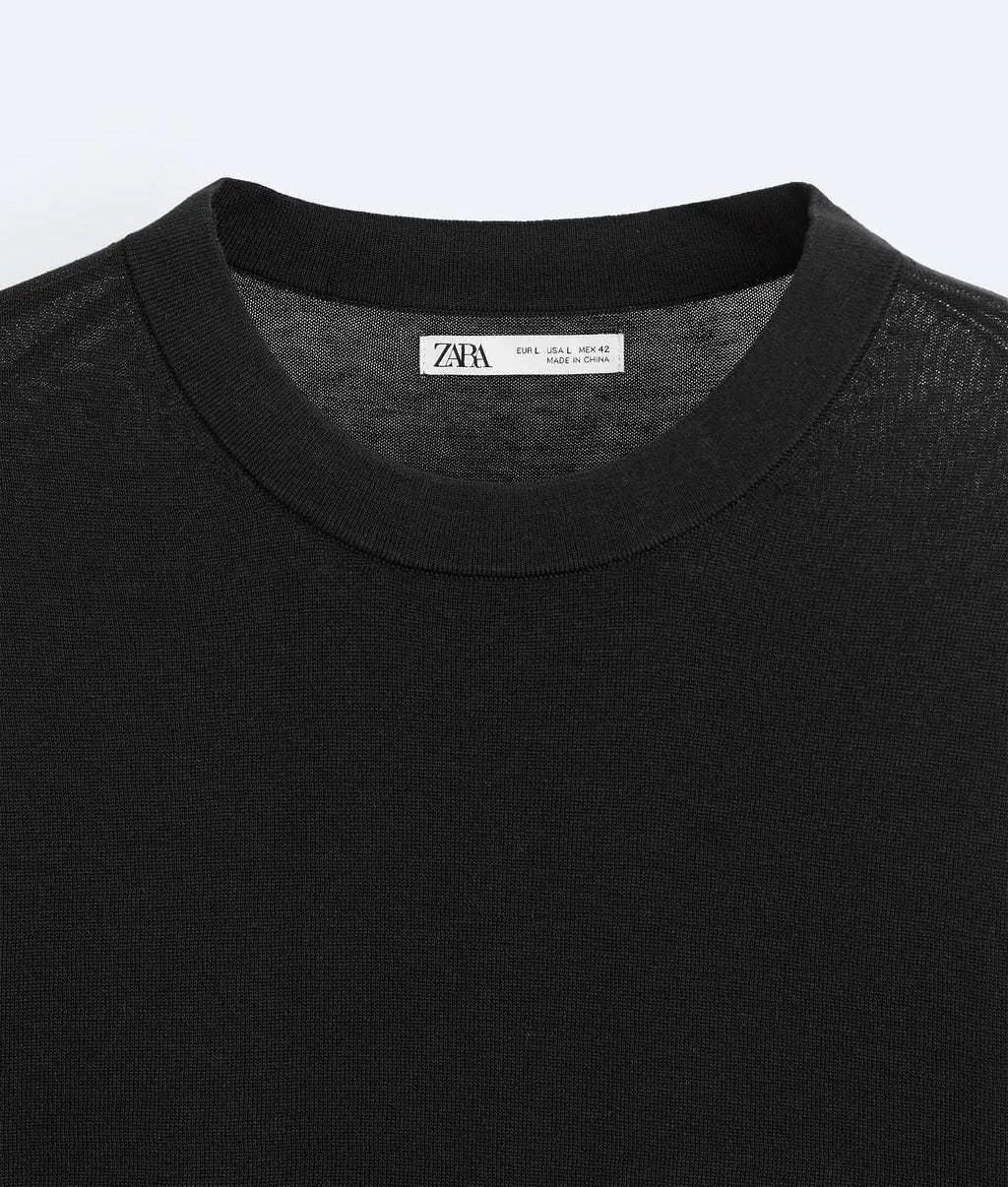 ZARA  |Silk Long Sleeves Plain Cotton Sweaters